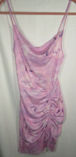 Pretty Little Thing Women's Light Purple Tie Dye Ruched Bodycon Dress Size 6