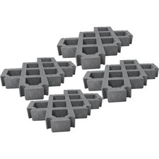 hanit Rasengitter Steine Recycling Kunststoff BxTxH: 60x40x8cm grau 4 Stück