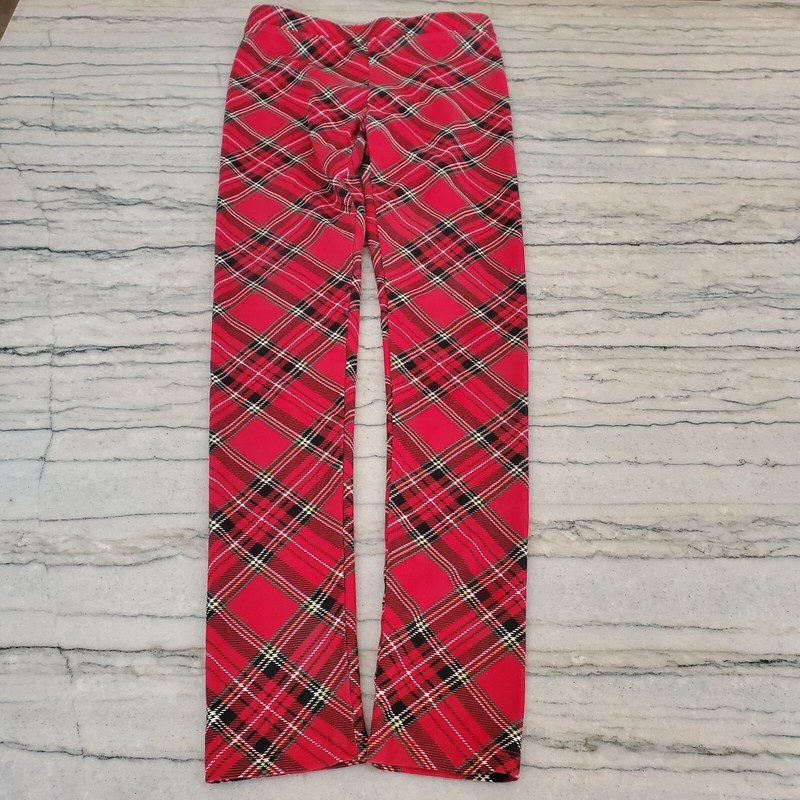 Crewcuts Girls Red Tartan Plaid Full Length Leggings Size 14