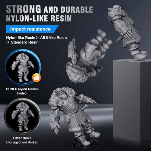 SUNLU 1000G Nylon-ähnlicher 3D Drucker Resin UV 405nm stark robust LCD/ SLA/ DLP - Bild 5 von 13