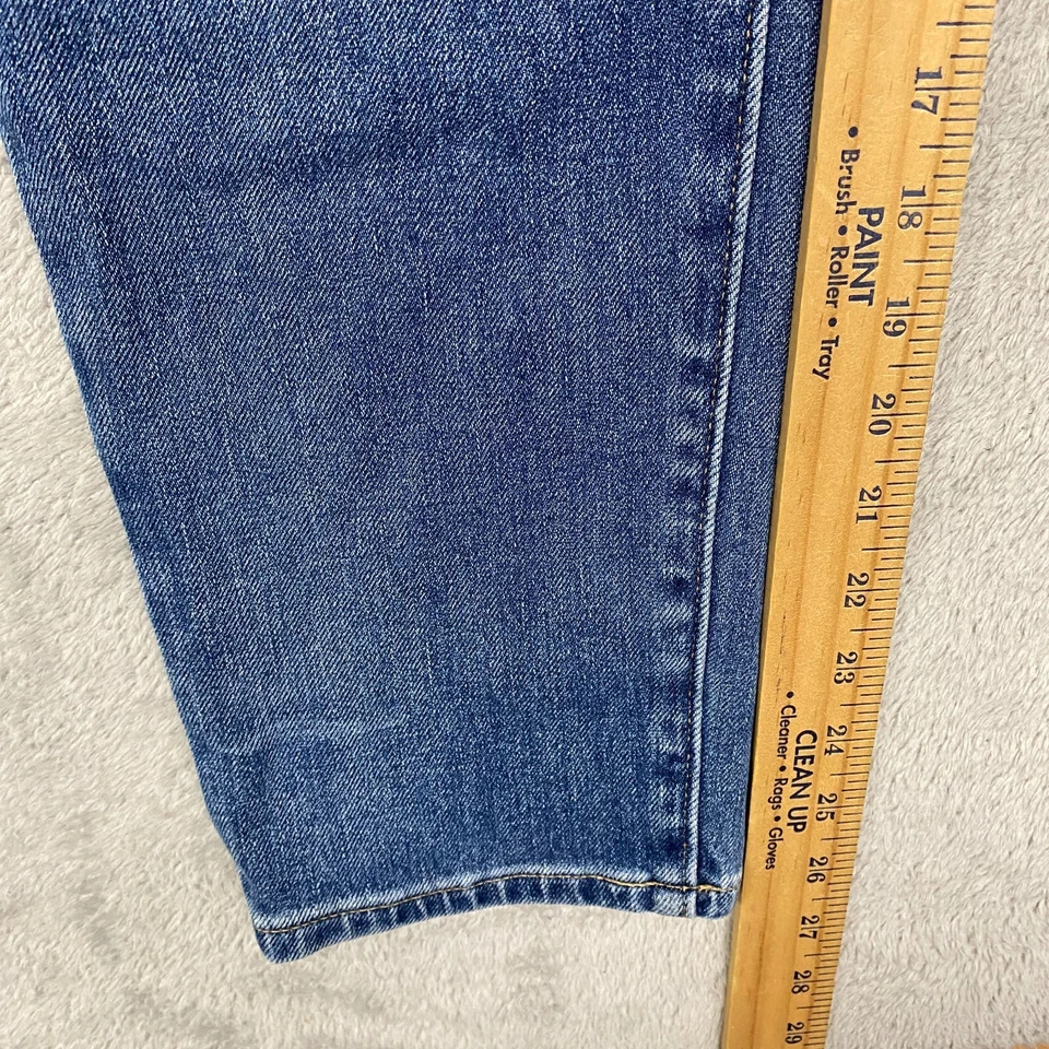 Pantalones de mezclilla Banana Republic para mujer 31 azul tiro ultra alto calce ajustado lavado oscuro Foto 4 de 4