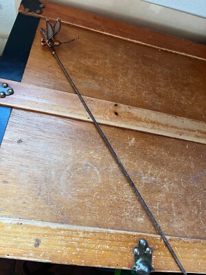 Bobbing Copper Dragonfly w Clear Glass Wings Garden Planter Pot Spike - 18 inche