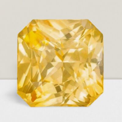 Yellow Sapphire Asscher Cut Gemstone 2 Cts - 8 mm Flawless Loose Gem