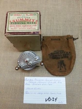 Vintage 1931 Pflueger Summit Jeweled German Silver Fishing Reel and Original Box