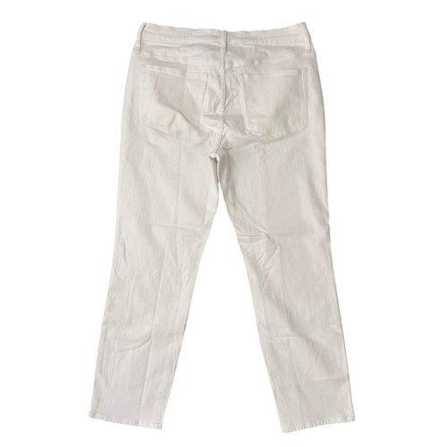 Pantalones de mezclilla elásticos de tiro alto J.Crew blancos ajustados rectos para mujer 33 nuevos con etiquetas - Imagen 6 de 8