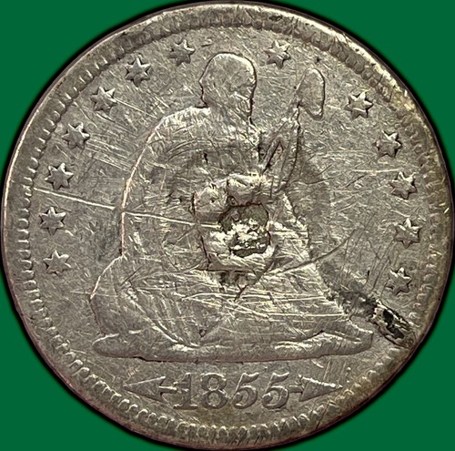 1855 Arrows Seated Liberty Quarter Cull Coin #43362