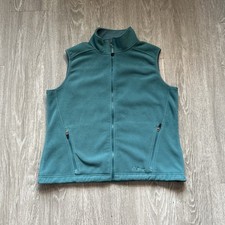 L.L Bean Vest Women Teal Fleece Full Zip Polartec Mountain Classic Outdoors L