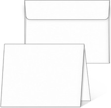 Blank Cards and Envelopes 5x7, 25 Pack 5X7, White
