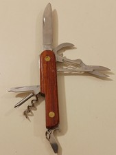 7 Function Wood Brown Handle Multi-Tool Folding Knife Pliers Scissors Camp China