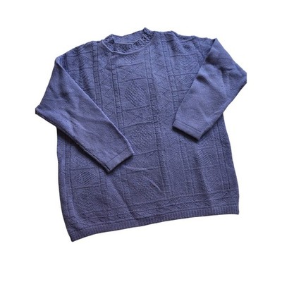 United Colors of Benetton Chunky Knit Periwinkle Purple Sweater Unisex Vintage M