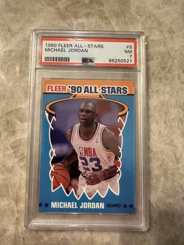 Michael Jordan 1990 Fleer All-Stars Card #5 PSA 7 NM Chicago Bulls NBA Card