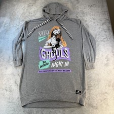 Disney Nightmare Before Christmas Sally Hoodie Large 12-14 Gray Graphic