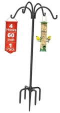 4-Hooks Shepherds Hooks for Outdoor, 60" Heavy Duty Bird Feeder 60inch-1pcs