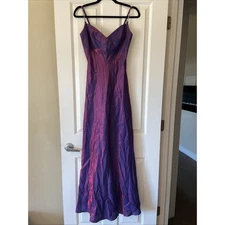 Vintage Faviana Iridescent Rhinestone Strap Formal Dress Hoco Y2K Fairy USA 5/6