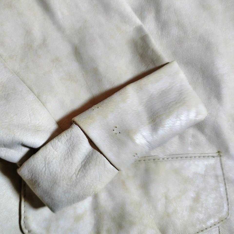 Chaqueta Blazer Wilsons Cuero M. Julian Cuero Genuino Crema Talla L Mujer Foto 2 de 4