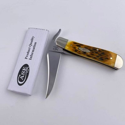 Case XX RussLock 00260 Amber Bone Handle Mirror-Polished Blade