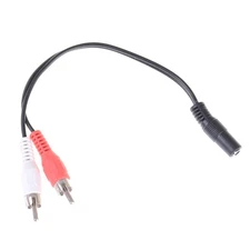 3.5mm 1/8'' Stereo Female To 2 Male RCA Jack Adapter Y Audio Cable Split.T2 G Jo