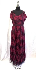 Torrid Red Lace Tiered Maxi Dress Size 1 X Fully Lined
