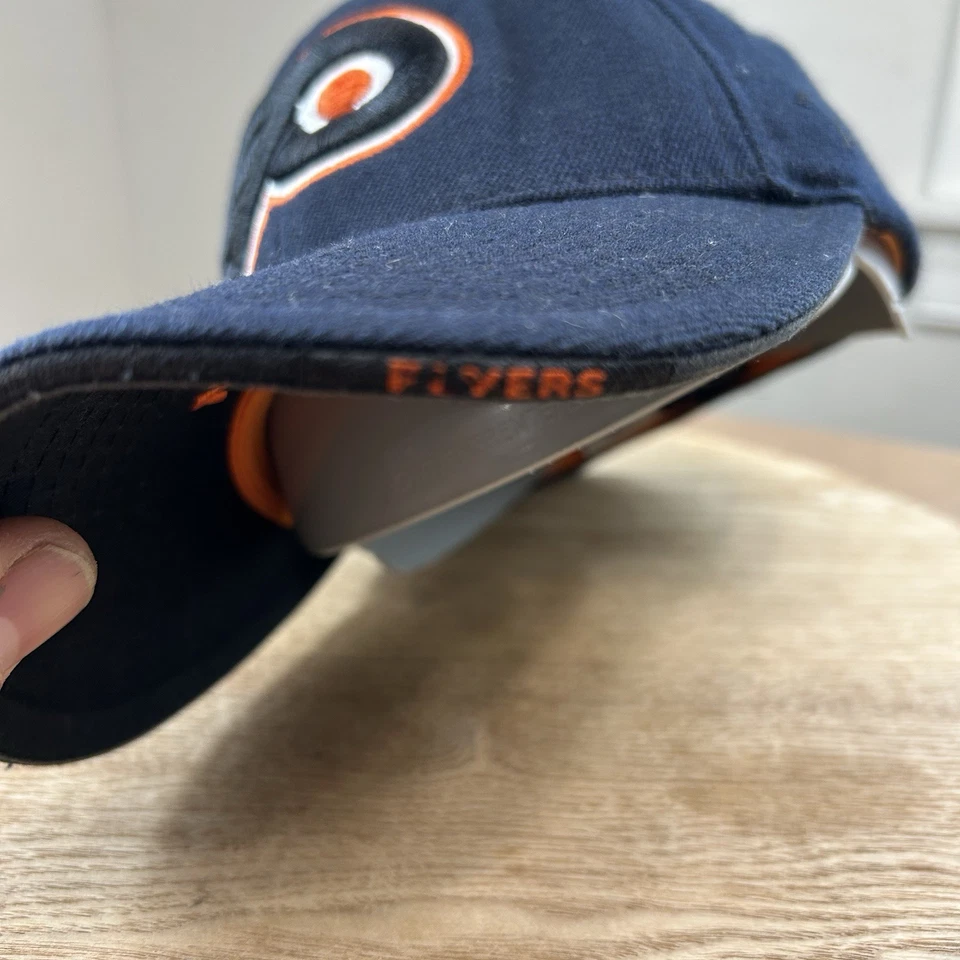 VTG 90s Philadelphia Flyers Stretch Fitted Hat Adult S Black Cap by Zephyr VGC - Image 3 of 4