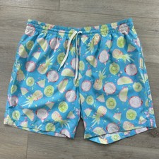 Chubbies Men's XL 7" Swim Trunks Fruit Kiwi Pineapple Blue Mesh Liner Shorts