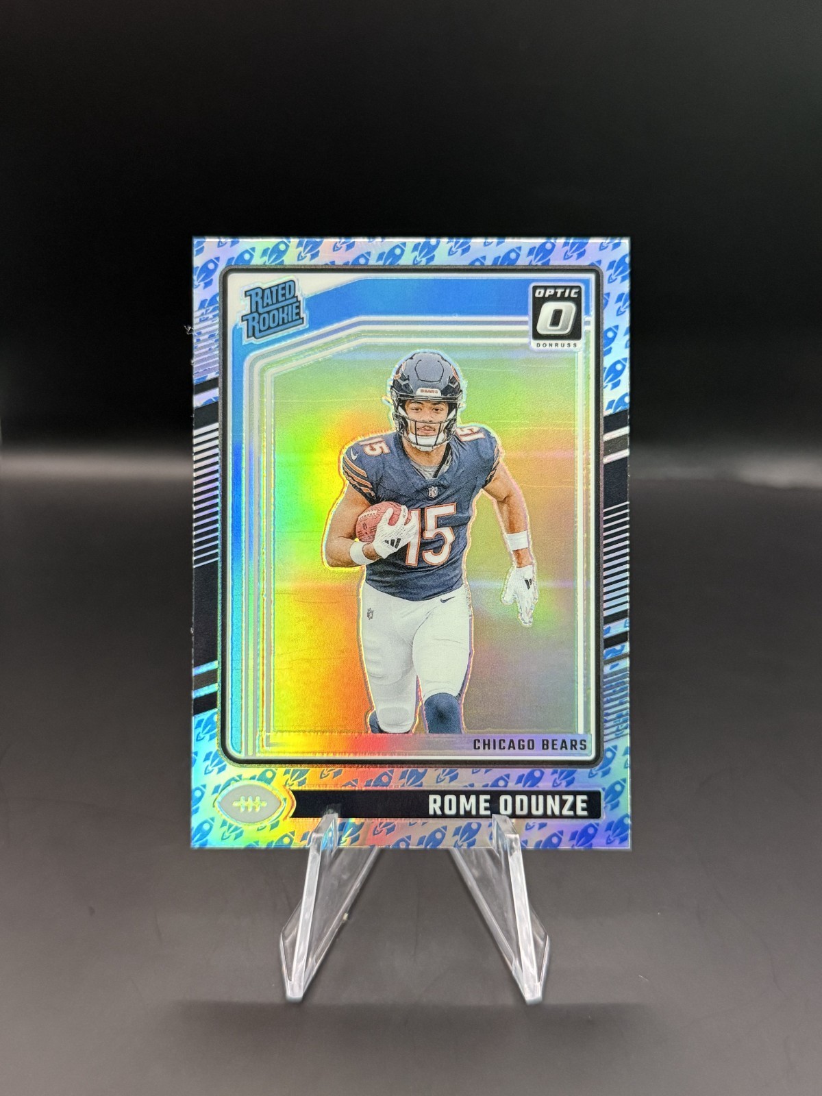 2024 Panini Optic Donruss Rome Odunze Rocket Emoji SSP #286 Prizm