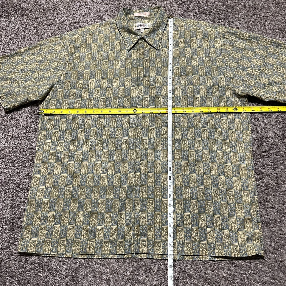 Vtg Abstract Print Button Up Shirt Geometric Art 80s 90s Cotton XL - Image 4 of 4