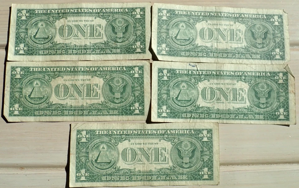 Lot of  (5) Series 1963 B "BARR Notes" ONE Dollar Notes - Image 2 of 3