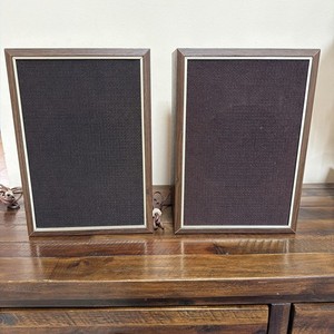 Vintage Made Japan Bookshelf Speakers Pair Wood Grain Retro Audio Tested Works