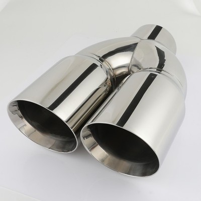 5'' DUAL 6'' DIESEL EXHAUST TIP 5.00'' STAINLESS STEEL POLISHED CHROME MITER STACK