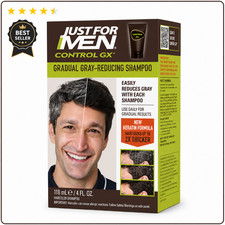 Just For Men Control GX Grey Reducing Shampoo, Gradually Colors Hair, 4 Ounce