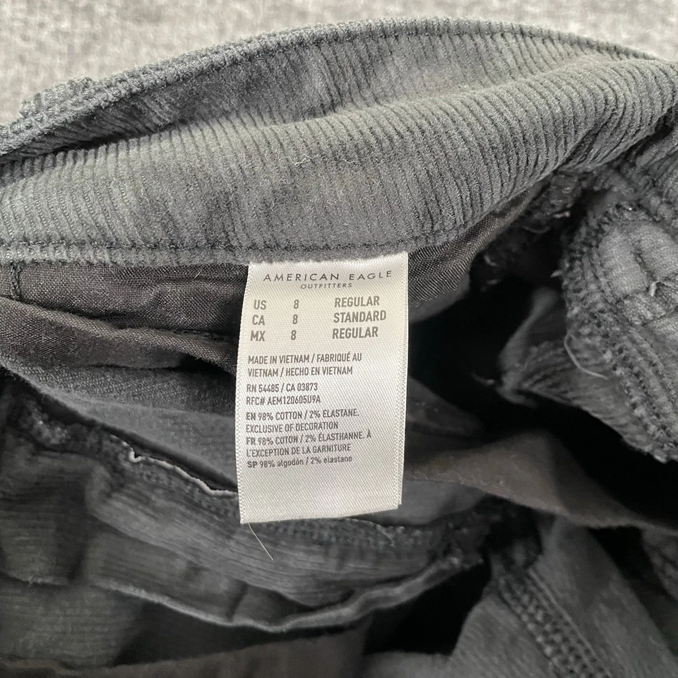 Pantalones de pana American Eagle tiro alto Kick Boot para mujer talla 8 bolsillos con solapa Foto 4 de 4