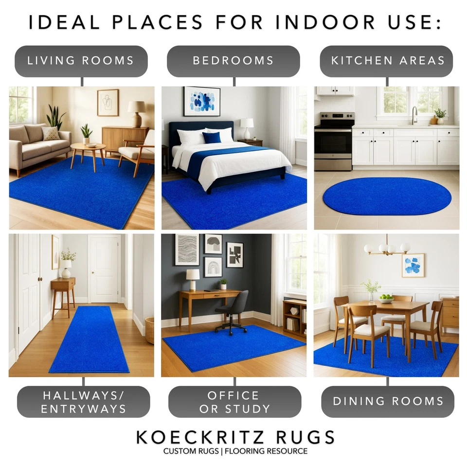 Alfombra Koeckritz clásica moderna azul | Tamaños y formas personalizados para cualquier habitación Foto 4 de 4