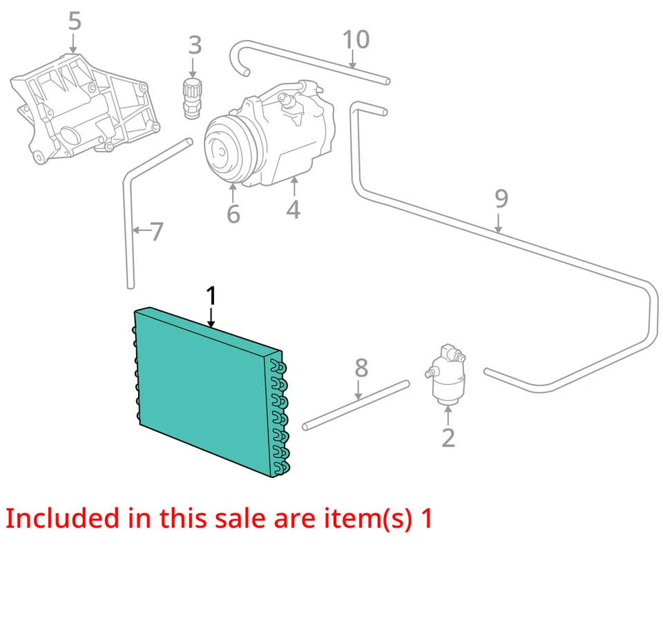 BMW 740i 1998-2001 condensador de aire acondicionado 210 k OEM Foto 4 de 4