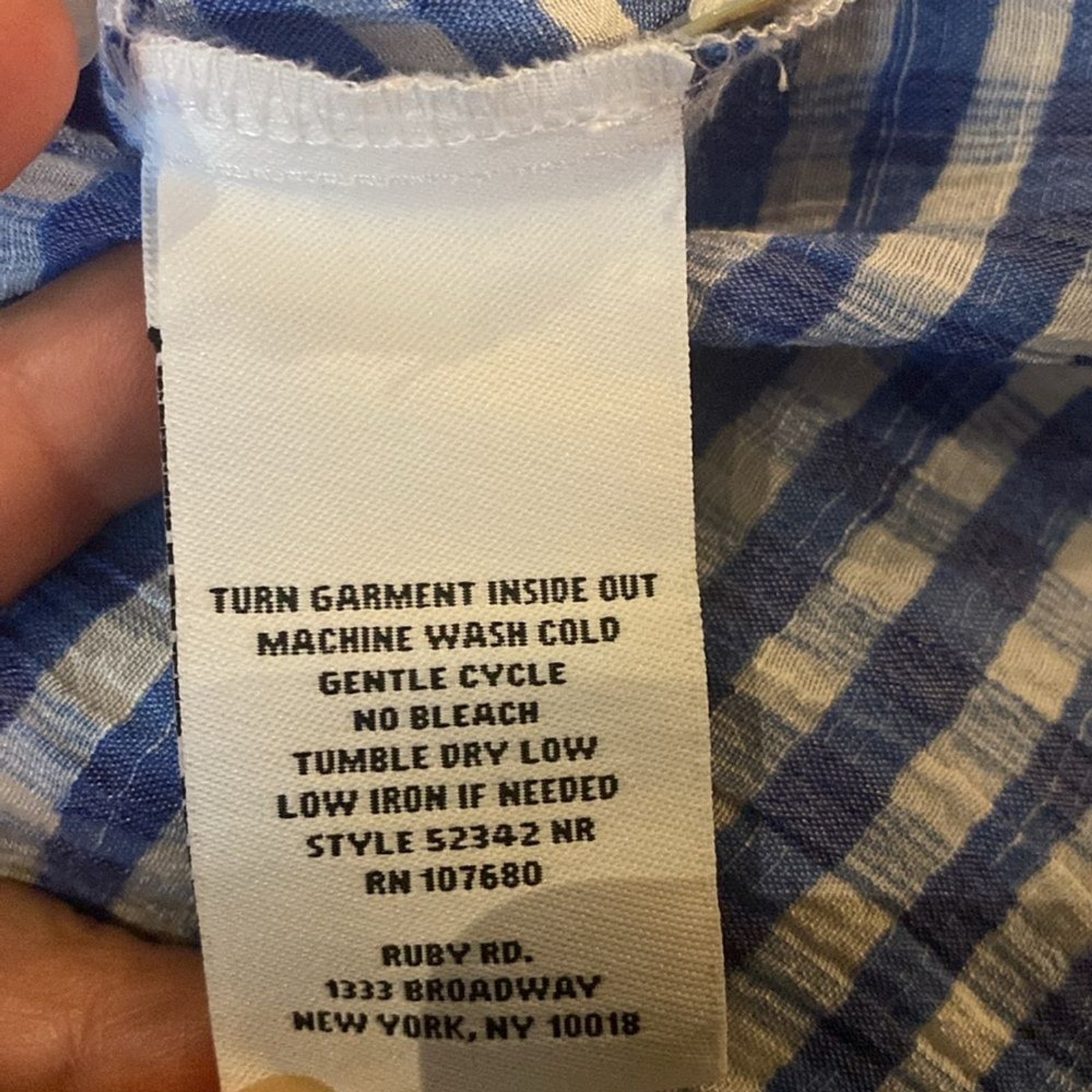 Ruby Rd. Gingham Check Henley Convertible Sleeves… - image 6