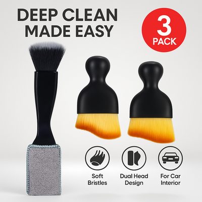 #ad 3PCS Car Detailing Brush Set Interior Cleaning Kit Soft Dust Brush for SUV Truck $11.35