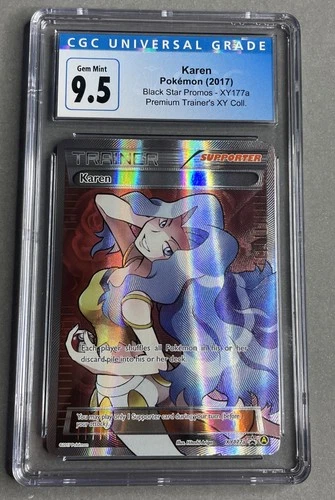 Pokemon CGC 9.5 Gem Mint Full Art Karen XY177a Promo Premium Trainers XY Coll.