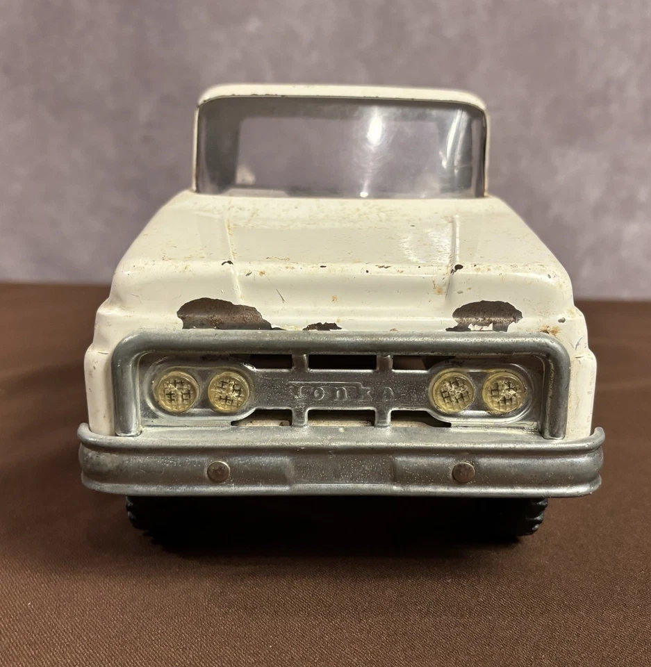 Grúa Tonka AA 24 horas camión de servicio #2518 juguete • acero prensado años 60 ~ blanco Foto 3 de 4