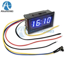 3-in-1 Vehicle Electronic Thermometer Digital Display Voltmeter Led Car Clock