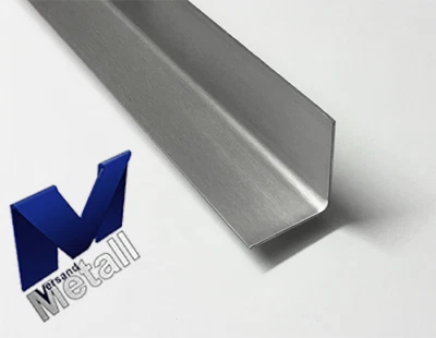 VERSANDMETALL 2,5m Edelstahlwinkel Eckschutz UNgleichschenkelig 2500mm INNEN Schliff K320