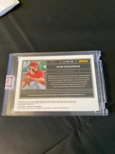 2022 THREE AND TWO SAM BACHMAN ENCASED 4 COLOR DUAL PATCH RC SP 7/7 - Picture 2 of 2