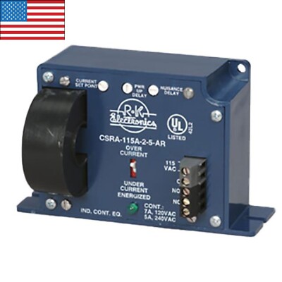 R-K Electronics CSRA-115A-2-20-AR Adjustable AC Current Sensing Relay NIB