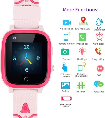 4G Kinder SmartWatches, LBS WiFi GPS Tracker Smartwatch Telefonanruf für Jungen Mädchen - Bild 21 von 33