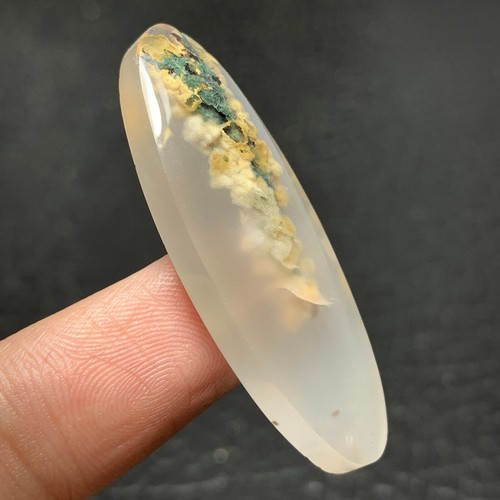 Scenic Moss Agate Cabochon 41.5x15x6mm High Quality 31 ct - Picture 6 of 7