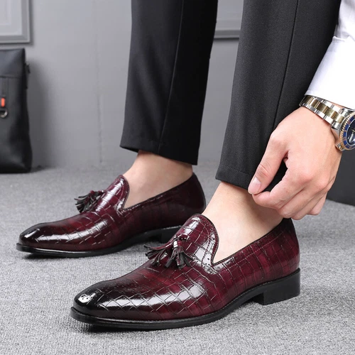 Womens Mens Tassel Pointed Toe Formal Dress Party Business Slip On Loafers Boots - Bild 6 von 21