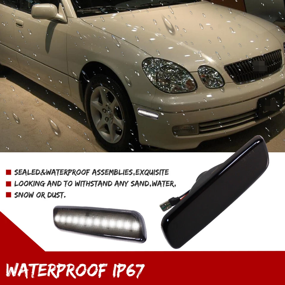 [Plug & Play] Lente fumê branca luzes indicadoras frontais para Toyota Lexus Scion - Imagem 4 de 4