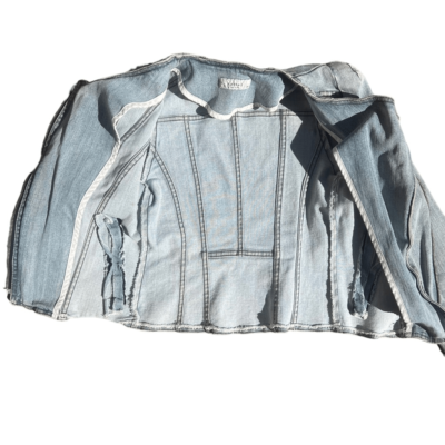 RACHEL Made In Korea Light Wash Denim Zip Up Jacket Size Small | eBay