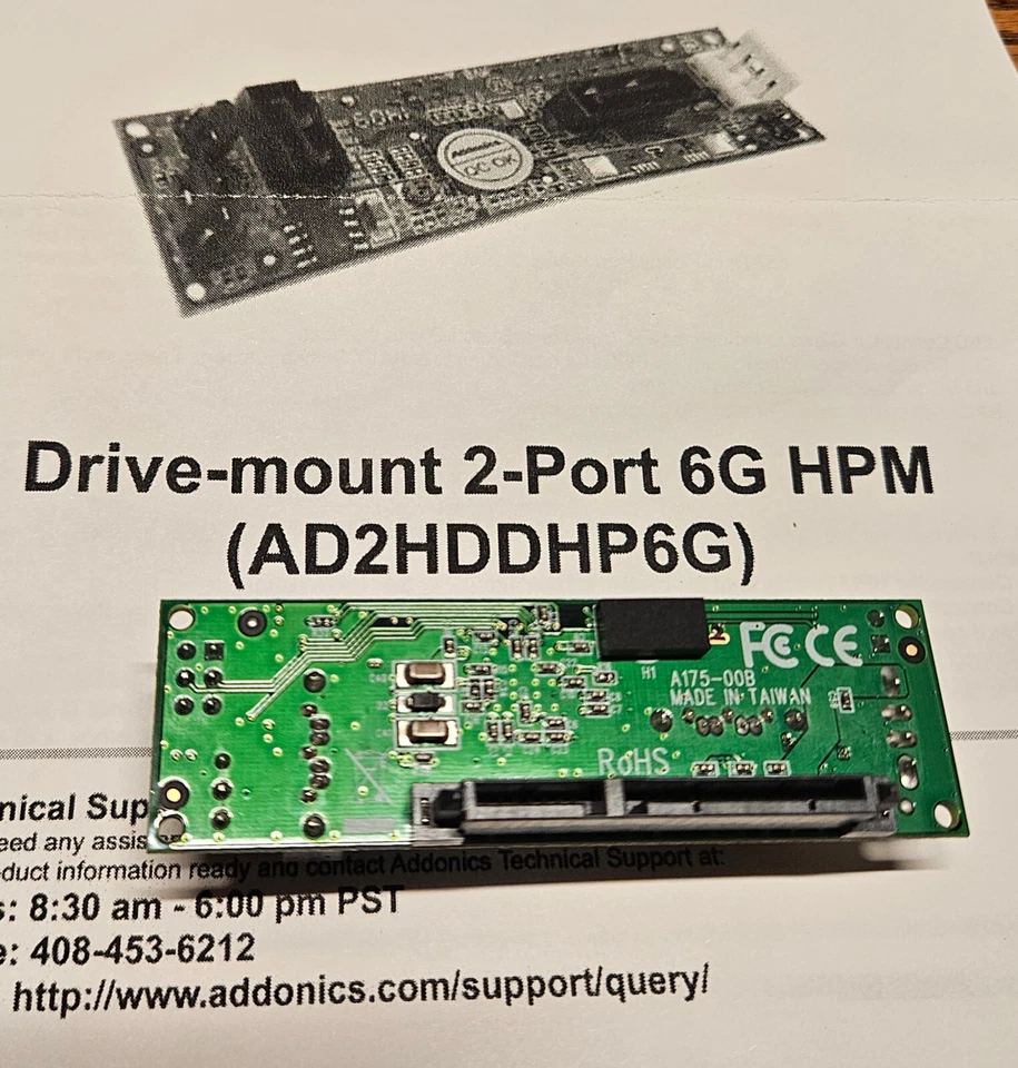 Addonics Drive Mount 2-port 6G HPM (AD2HDDHP6G) - BRAND NEW (Orig Box & Manual) - Image 3 of 4