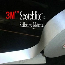 3M 8910 HI VISIBILITY REFLECTIVE SEW ON TAPE, 25MM/50MM, SILVER, CHOOSE LENGTH