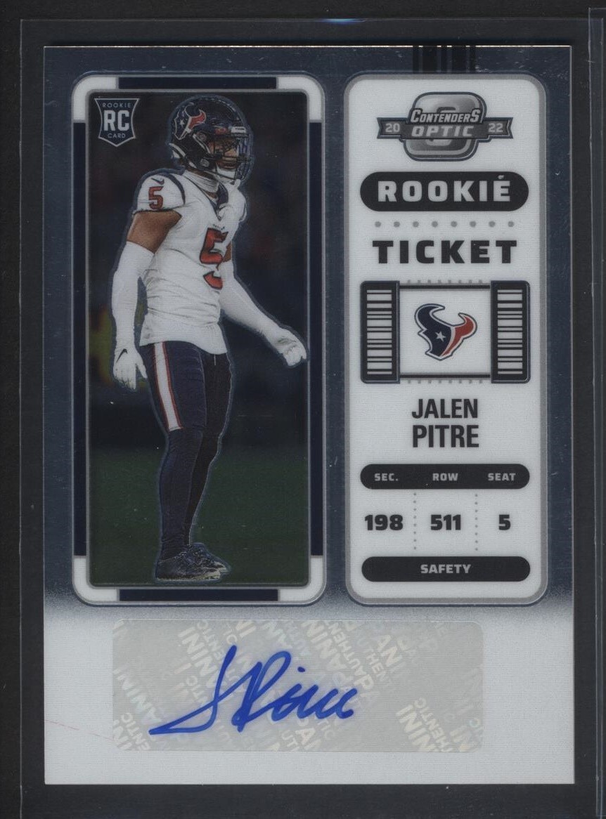 2022 Contenders Optic Football Jalen Pitre Rookie Ticket Auto RC Card 170 Texans
