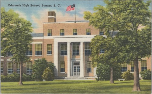 Edmunds High School Sumter South Carolina c1940s linen postcard B668 - Picture 2 of 3